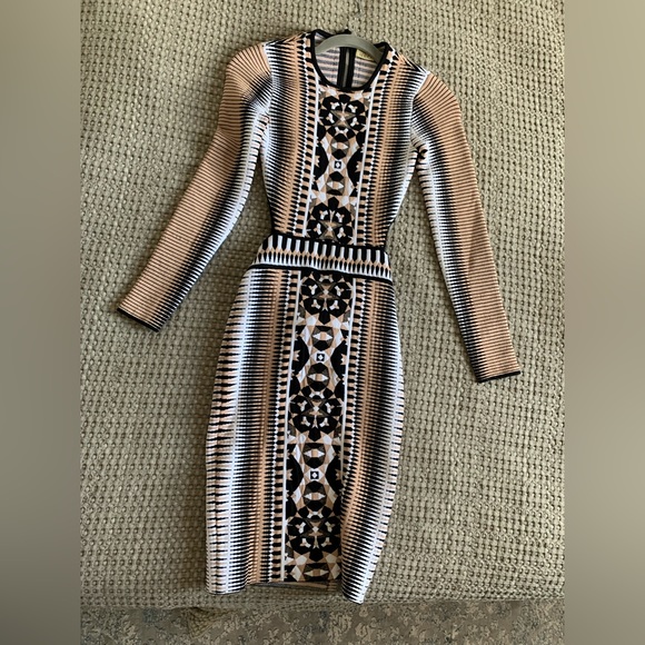 Torn By Ronny Kobo knit black, white, and nude dress - Picture 2 of 9